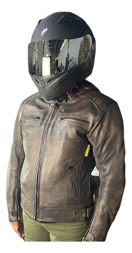 Conjunto Chamarra L Y Casco Motociclista Dama Oferta