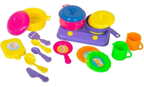 Estufa Pequeña 18 Piezas Juguete Didáctico Accesorios Cocina Color Amarilla