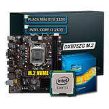 Kit Upgrade Para Pc Placa Mãe 1155 B75 + Processador I3-2100