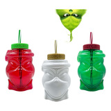 Envase Plastico 1 Lt Vaso Grinch Dulcero Navideño Mayoreo 15