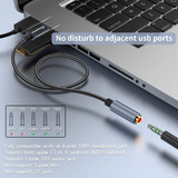 Koopao - Adaptador De Audio Usb A Conector De 0.138 In, Tarj