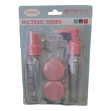 Set Botellas De Viaje Envases Atomizador 4 Piezas Rosa