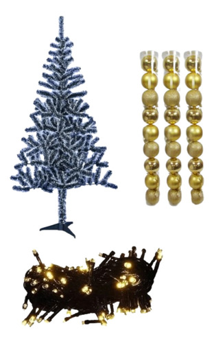 Árvore Natal Pinheiro Luxo Cheia Nevada Decorada Pisca+bolas