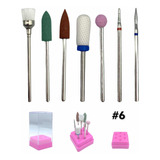 7 Puntas Brocas Para Pulidor Drill De Uñas Manicure+ Base #6