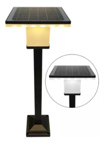 Lampara Led Tipo Farol Con Panel Solar, Base Y Estaca