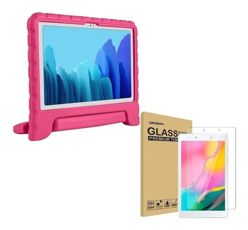 Vidrio Templado + Funda Generica Tablet P/ Samsung A8 2019