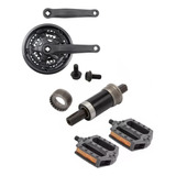 Kit Bike Aro 26e29 Pedivela Aço Pedal Eixo Central Promoção