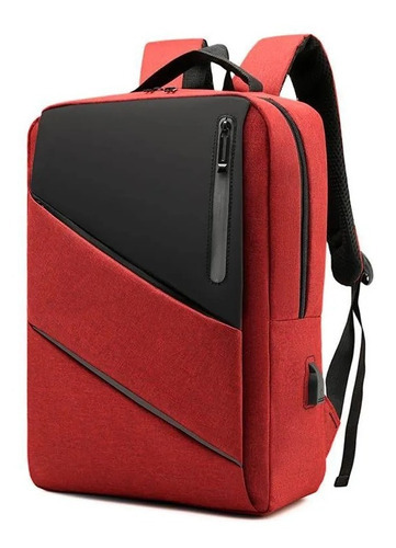 Mochila Para Notebook  Zafin Casual Leve Moderna Escolar Unissex Saída Usb Cor Vermelho