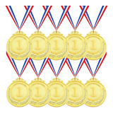 10pzs Medallas Deportivas De Oro/plata/bronce Con Lanyard