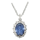 Truefaithjewelry Medalla Milagrosa De Plata De Ley Esmaltad.