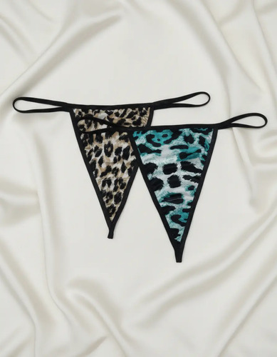Set De 2 Tangas Dama Estampado Animal Print Tallas S M L | Envío gratis