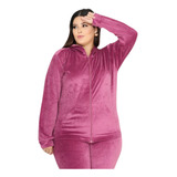 Conjunto Feminino Plush Plus Size Veludo Calça E Blusa Frio