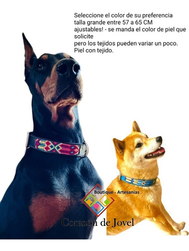 Collares Grandes Para Perros Artesanal De Piel Bordados