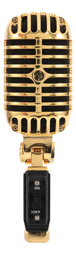 L Microfone Clássico Vintage Com Fio Profissional (dourado)