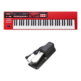 Teclado Roland Xps10 Sintetizador Vermelho + Pedal Sustain