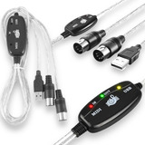 Cabo Audio Midi Usb Adaptador Conversor Interface P/ Teclado