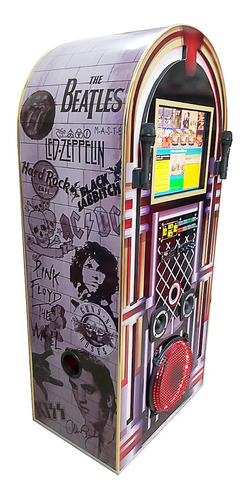 Maquina De Musica Jukebox Karaoke Retro 7x1 Tela 17 Polegada