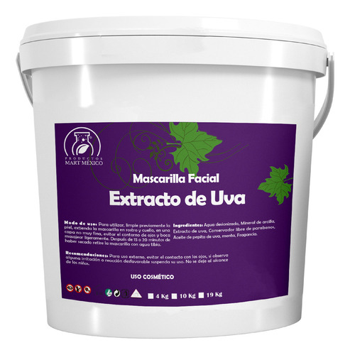 Mascarilla Facial De Uva & Menta Antioxidante 10 Kg Tipo De Piel Normal