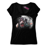 Remera Mujer Perro Bull Dog Frances Nadando Agua Ca117 Dtg