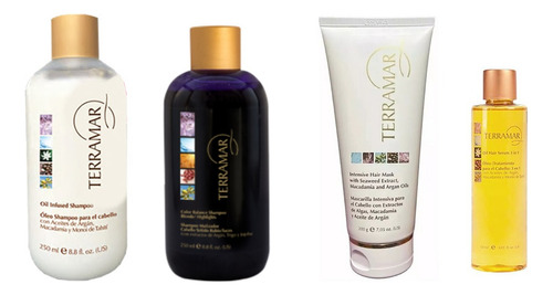 Matizador+shampoo+mascarilla+óleo Terramar Set