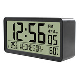 Reloj Despertador Digital Lcd.pilas Con Temperatura, Humed