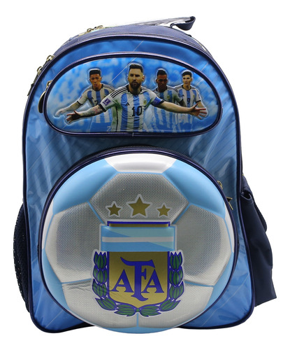 Mochila Espalda Grande 16p Afa Argentina Messi Campeones