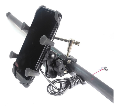 Soporte Porta Celular Con Cargador Para Moto Base Tipo Ram