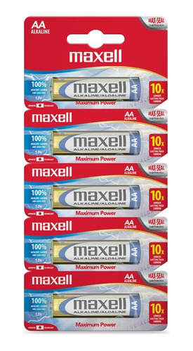 Pack 5 Pilas Alcalinas Aa Maxell Doble A