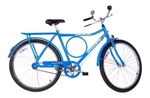 Bicicleta  De Passeio Monark Barra Circular Fi Aro 26 1v Freios Varão Cor Azul Com Descanso Lateral