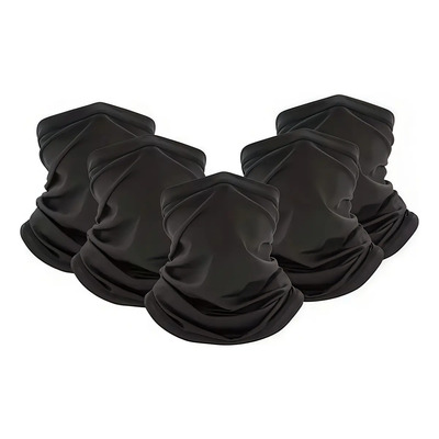 5 Pack Full Bandana, Bufanda, Mascara Moto, Ciclismo, Sol Color 5 Negro Talla Tamaño uniforme | Meses sin interés