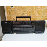 Rádio Fm Boombox Sony Cfs 710s Megabass Double Deck Auxiliar