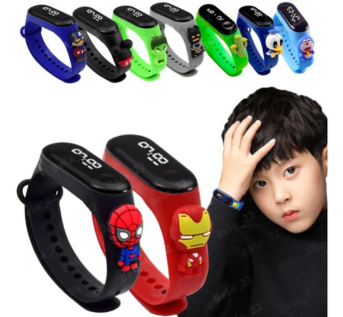 Reloj Táctil Digital Led Pulsera Silicona Para Niños