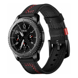 Correa De 22mm Para Galaxy Watch De Piel Genuina Premium D12 Color Negro