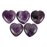 Heart Gems, Piedra Amatista En Forma De Corazón, 5 Unidades