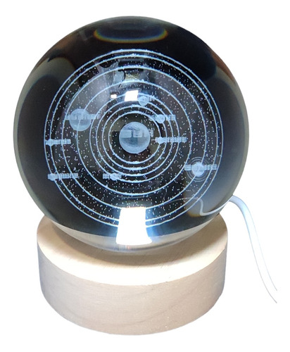 Esfera De Cristal Lampara 3d Sistema Solar $ 60.000