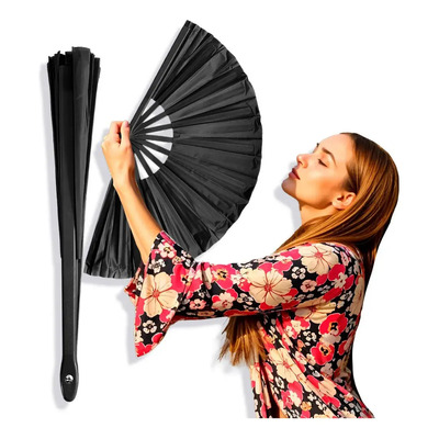 Abanico Pericón Plástico Grande Negro 58x27 cm Boda | MercadoLibre