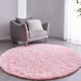 Fjzfing Alfombra Redonda Rosa De Felpa Ultra Suave, Moderna