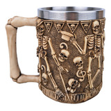 Caneca Caveira Cartola Resina Divertida Decoração Medieval