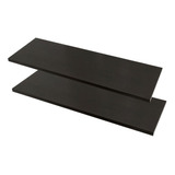 Kit 2 Prateleiras 120x25 Mdf Preto + Suporte Invisível