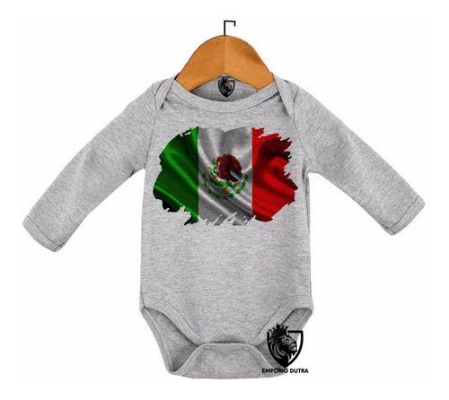 Body Bebê Criança Roupa Nenê Bandeira Mexico Mexicano
