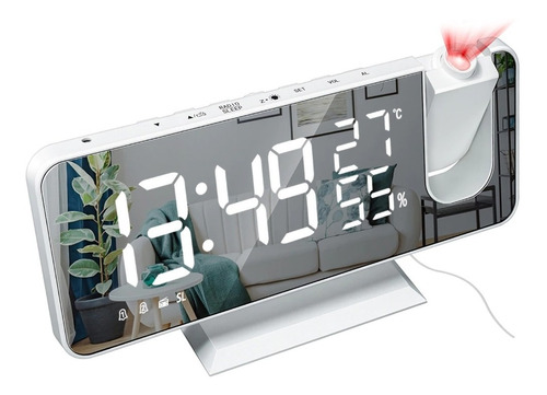Reloj Despertador Digital Proyector-radiofm-t°/h%-2alarmas