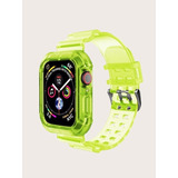 Correa Funda Amarillo Fluor Compatible Apple Watch38-40 Y 44