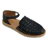 Zapatos Sandalias Huarache Artesanal Piel Color Negrop 3050