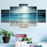 5pcs Sin Marco Sol Playa Lienzo Impresión Pintura Arte Arte 