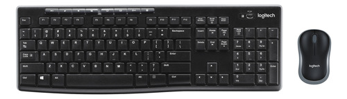 Kit Teclado Y Mouse Inalámbrico Logitechmk270 De Color Negro