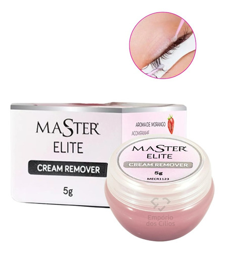 Removedor De Extensão De Cílios Master Elite Cream - Morango