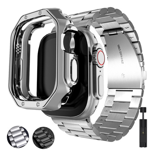 Correa Acero Inoxidable + Funda Para Apple Watch