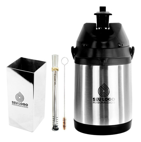 Kit Tereré Garrafa 2,5l Copo Bomba Chacal  Personalize Logo