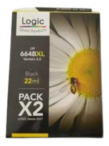 Pack 2 Tintas Logic 664 Xl Negros 1115 2135 2675   