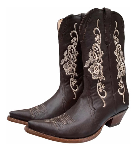 Bota Vaquera Dama Últimos Pares 100% Piel Venado It Oferta